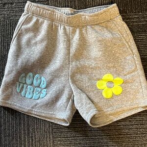 Gray Sweat Shorts with Blue and Yellow Accents